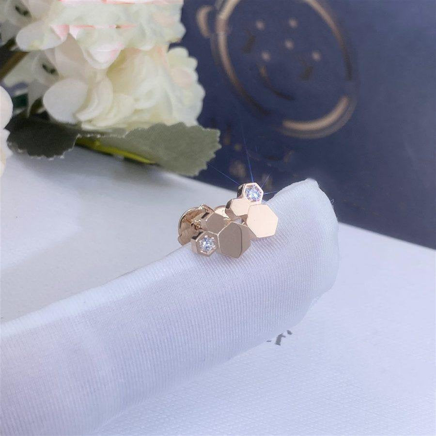[Glow Jewelry]BEE LOVE PINK GOLD DIAMOND EARRINGS