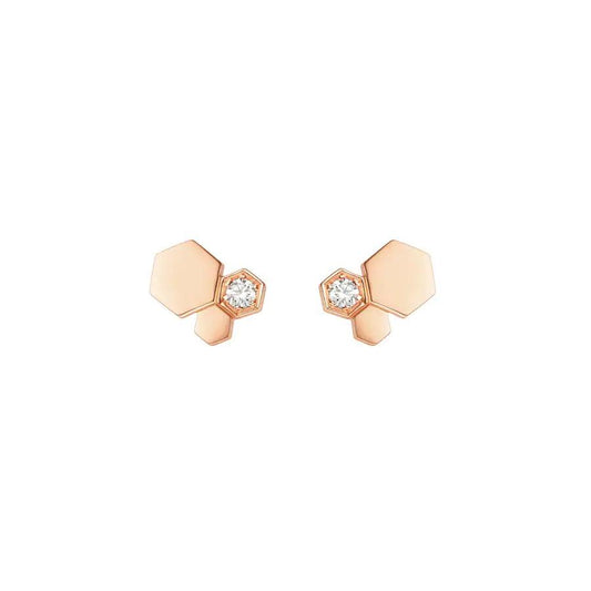[Glow Jewelry]BEE LOVE PINK GOLD DIAMOND EARRINGS