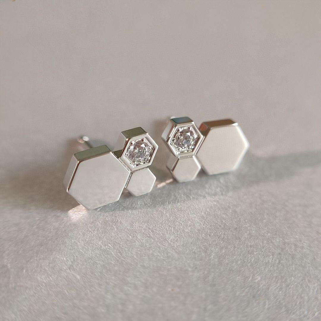 „Glow Jewelry“ BEE LOVE SILBERNE DIAMANT-OHRRINGE