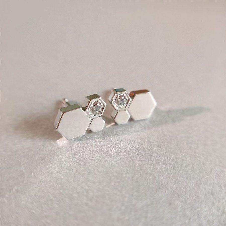 „Glow Jewelry“ BEE LOVE SILBERNE DIAMANT-OHRRINGE