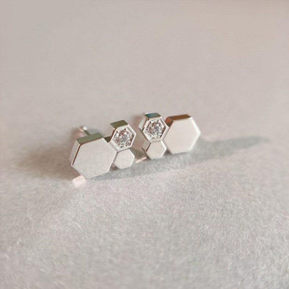 „Glow Jewelry“ BEE LOVE SILBERNE DIAMANT-OHRRINGE