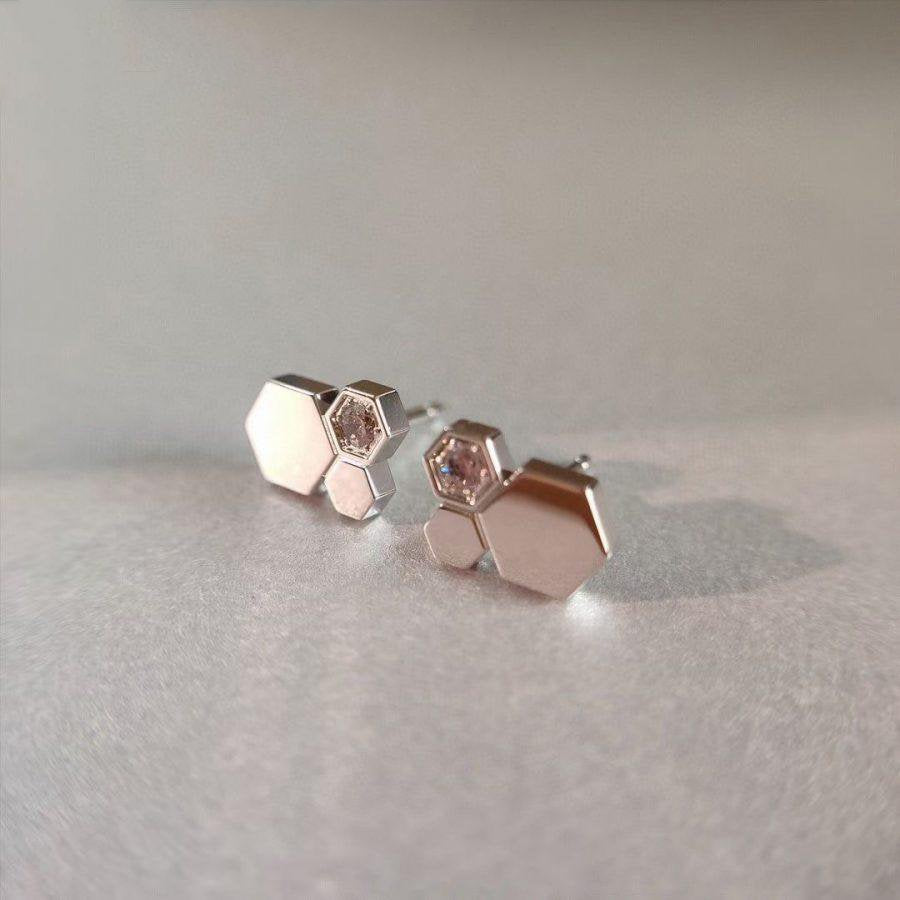 „Glow Jewelry“ BEE LOVE SILBERNE DIAMANT-OHRRINGE