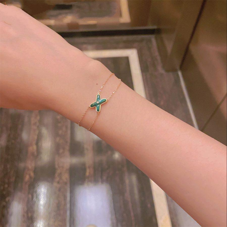 [Glow Jewelry]JEUX BRACELET MALACHITE PINK GOLD 1 DIAMOND