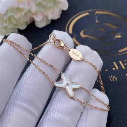 [Glow Jewelry]JEUX BRACELET WHITE MOP PINK GOLD 1 DIAMOND