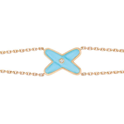 [Glow Jewelry]JEUX BRACELET TURQUOISE PINK GOLD 1 DIAMOND