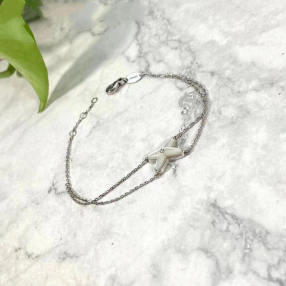 ¡®Glow Jewelry¡¯JEUX BRACELET WHITE MOP SILVER 1 DIAMOND