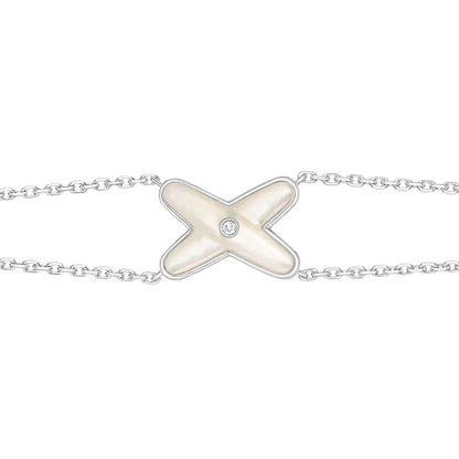 [Glow Jewelry]JEUX BRACELET WHITE MOP SILVER 1 DIAMOND