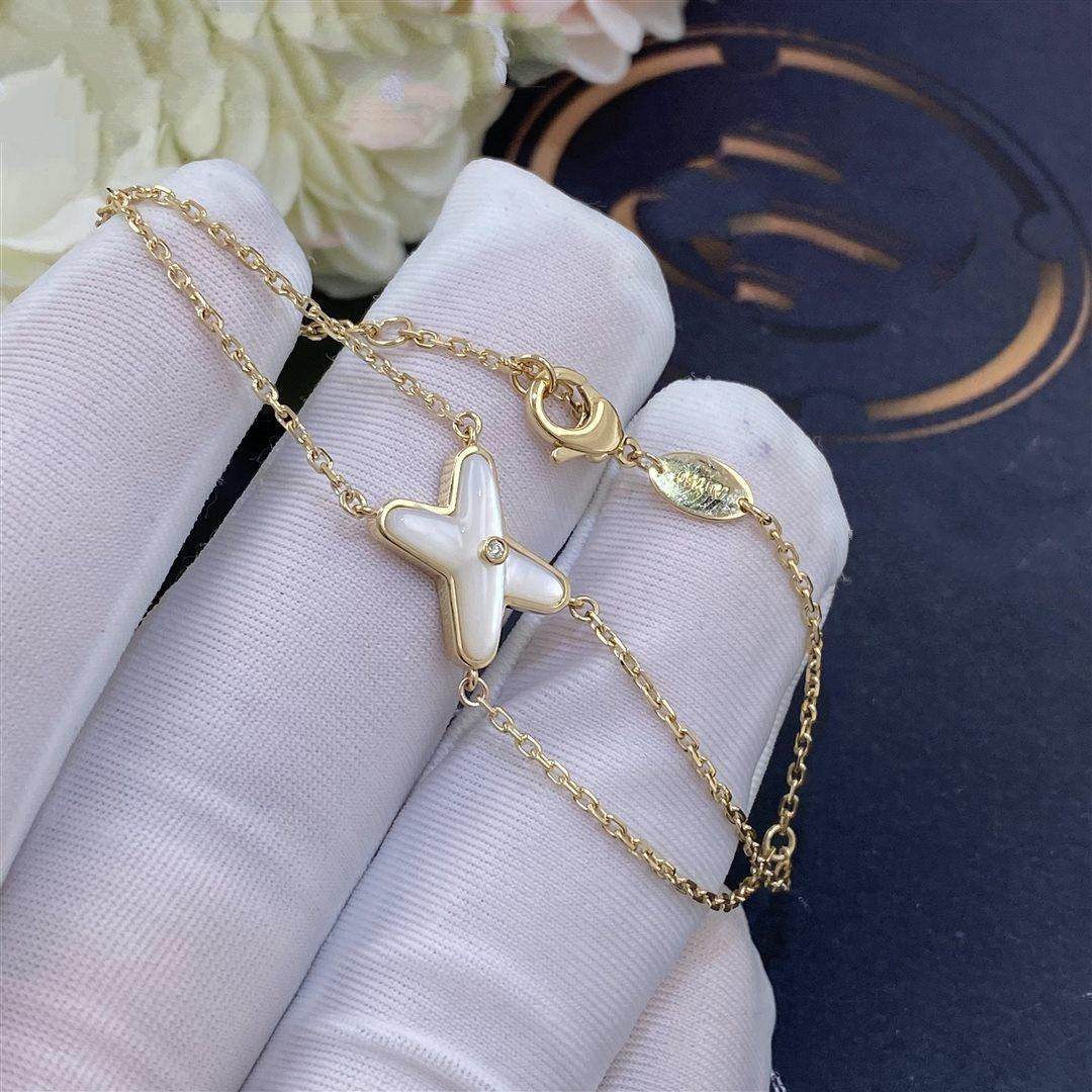 [Glow Jewelry]JEUX BRACELET WHITE MOP GOLD 1 DIAMOND