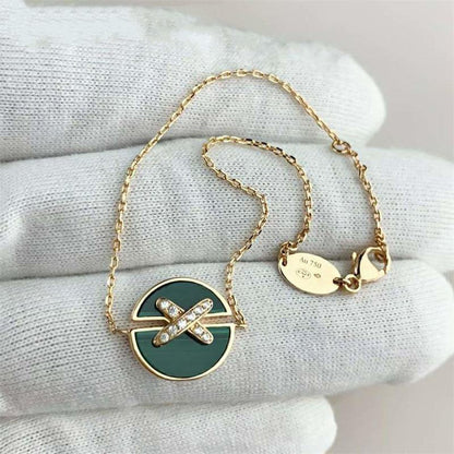 [Glow Jewelry]JEUX DE BRACELET MALACHITE PINK GOLD DIAMONDS
