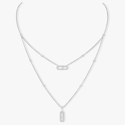 [Glow Jewelry]MOVE 2 ROW DIAMOND NECKLACE