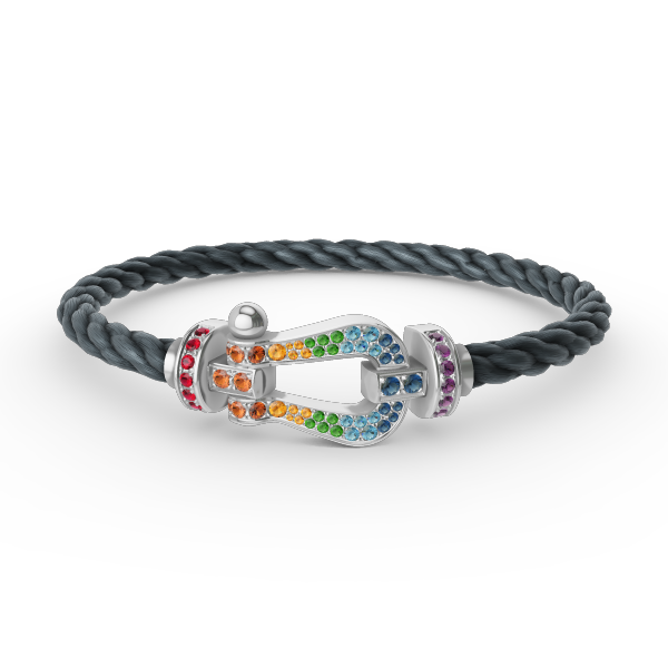 ¡®Glow Jewelry¡¯FORC LARGE HORSESHOE  COLORED DIAMOND BRACELET SILVER