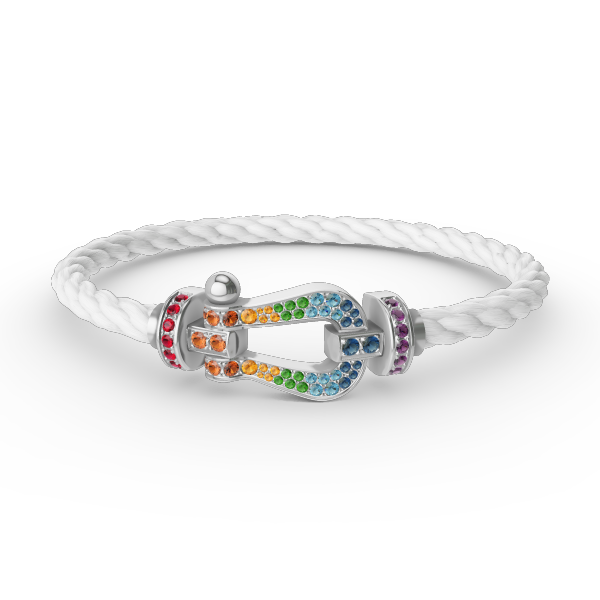 ¡®Glow Jewelry¡¯FORC LARGE HORSESHOE  COLORED DIAMOND BRACELET SILVER