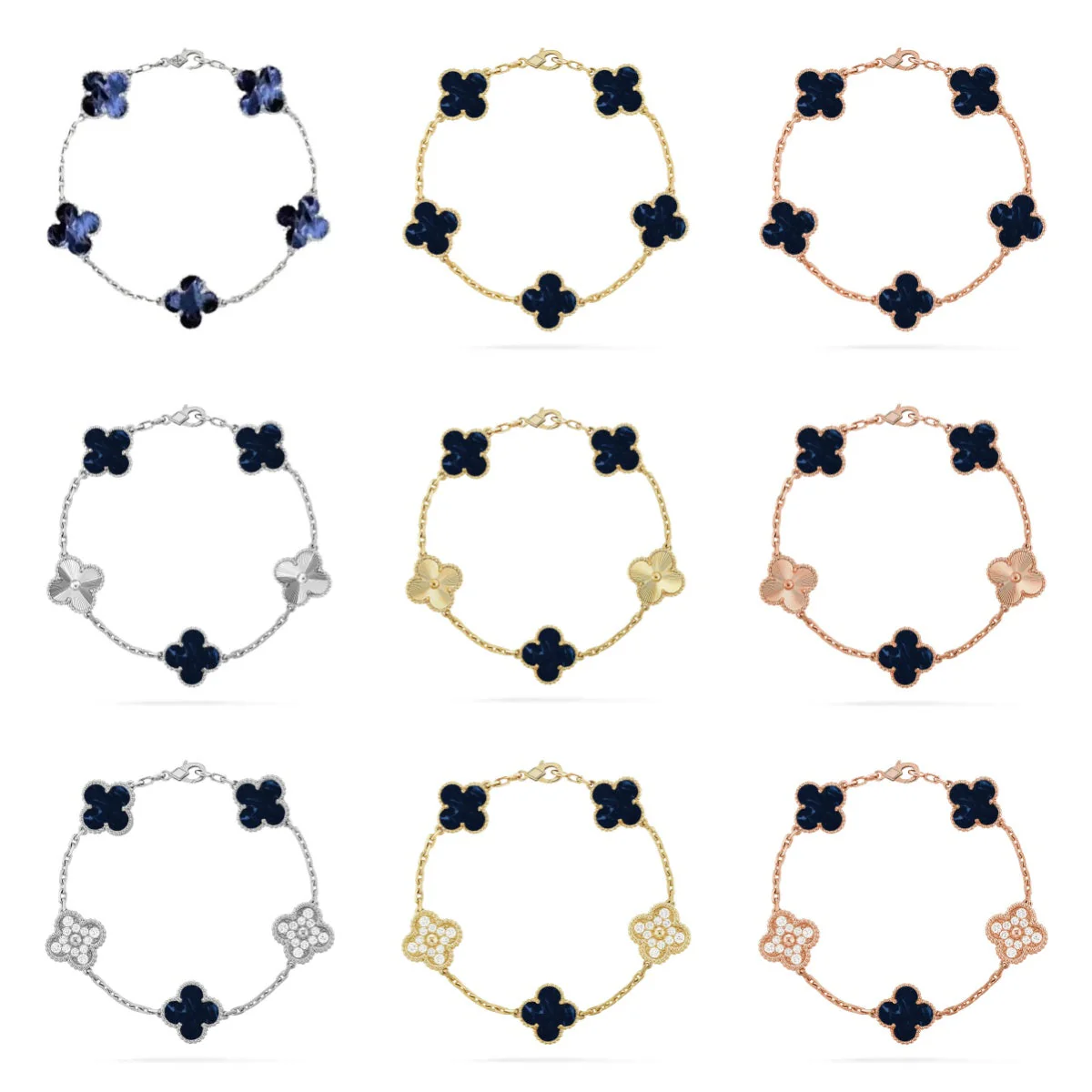 [Glow Jewelry]CLOVER 5 MOTIF PIETERSITE BRACELET COLLECTION