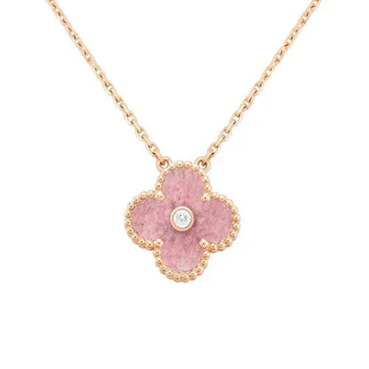 „Glow Jewelry“ KLEE 15MM DIAMANT RHODONIT-HALSKETTE