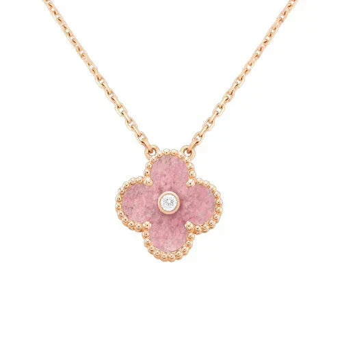 „Glow Jewelry“ KLEE 15MM DIAMANT RHODONIT-HALSKETTE