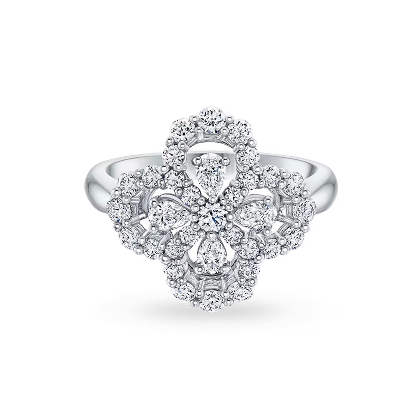 ¡®Glow Jewelry¡¯LOOP RING FULL MOTIF DIAMOND 16MM SILVE