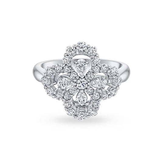 ¡®Glow Jewelry¡¯LOOP RING FULL MOTIF DIAMOND 16MM SILVE