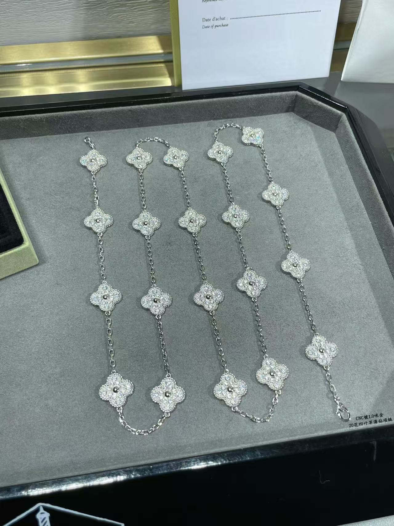 [Glow Jewelry]CLOVER 20 MOTIFS FULL-DIAMOND NECKLACE