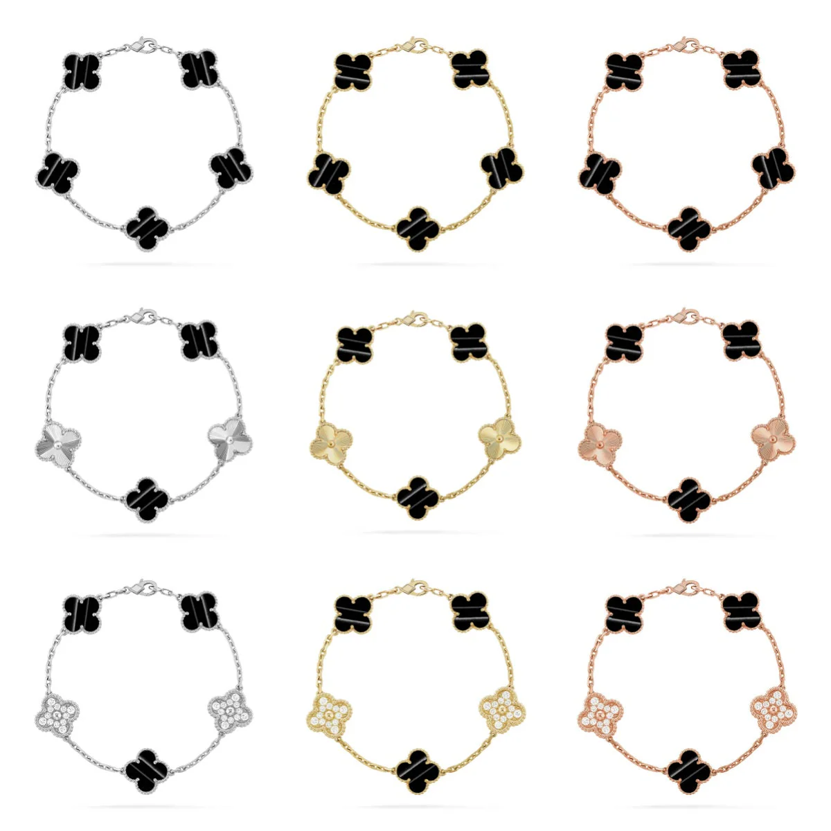 [Glow Jewelry] CLOVER 5 MOTIF PULSAR STONE BRACELET COLLECTION