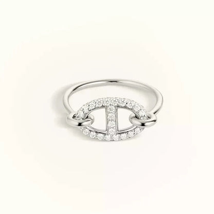 „Glow Jewelry“ RONDE KLEINER SILBERNER DIAMANTENRING