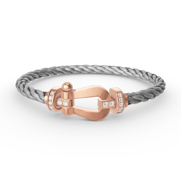 [Glow Jewelry]FORCE LARGE HORSESHOE HALF DIAMOND BRACELET ROSE GOLD
