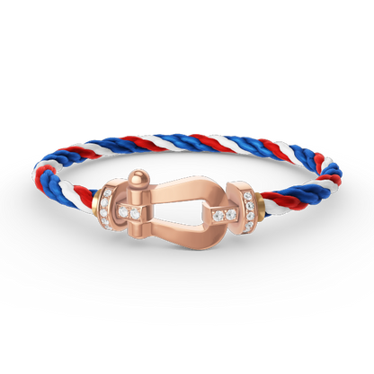 [Glow Jewelry]FORCE LARGE HORSESHOE HALF DIAMOND BRACELET ROSE GOLD