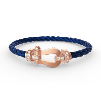 [Glow Jewelry]FORCE LARGE HORSESHOE HALF DIAMOND BRACELET ROSE GOLD