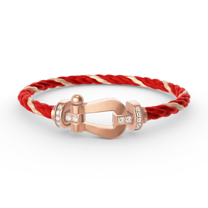 [Glow Jewelry]FORCE LARGE HORSESHOE HALF DIAMOND BRACELET ROSE GOLD