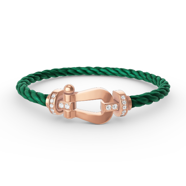 [Glow Jewelry]FORCE LARGE HORSESHOE HALF DIAMOND BRACELET ROSE GOLD