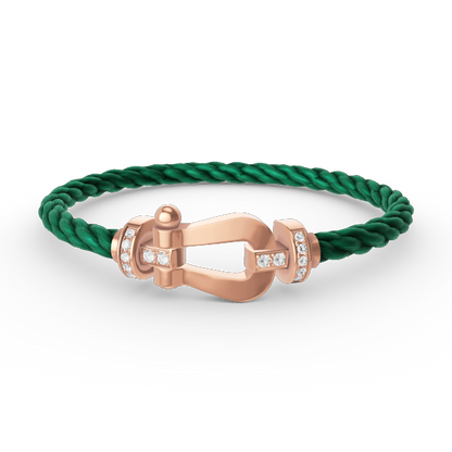 [Glow Jewelry]FORCE LARGE HORSESHOE HALF DIAMOND BRACELET ROSE GOLD