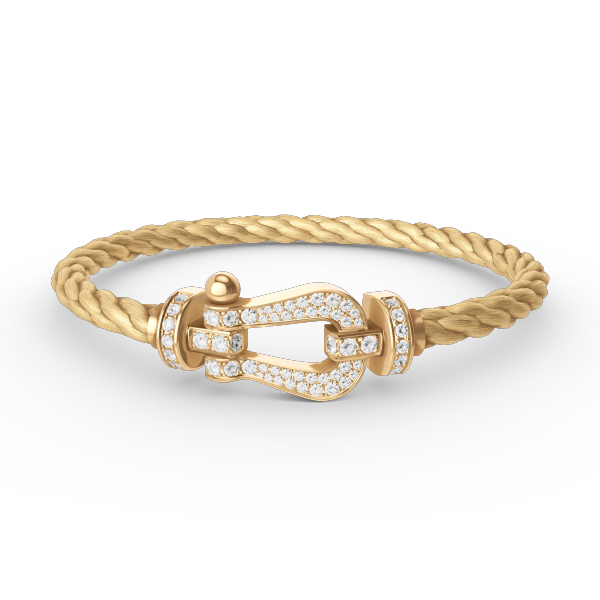 [Glow Jewelry]FORCE LARGE HORSESHOE FULL DIAMOND BRACELET GOLD