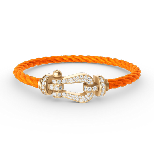 [Glow Jewelry]FORCE LARGE HORSESHOE FULL DIAMOND BRACELET GOLD