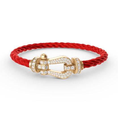 [Glow Jewelry]FORCE LARGE HORSESHOE FULL DIAMOND BRACELET GOLD