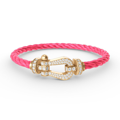 [Glow Jewelry]FORCE LARGE HORSESHOE FULL DIAMOND BRACELET GOLD