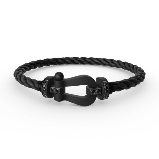Glow Jewelry „FORCE LARGE SERIES HORSESHOE BLACK SAMURAI“ Armband