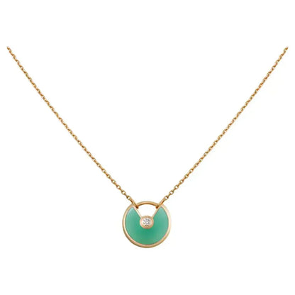 „Glow Jewelry“ AMULETT GOLD MALACHIT HALSKETTE