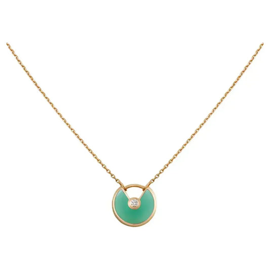 „Glow Jewelry“ AMULETT GOLD MALACHIT HALSKETTE