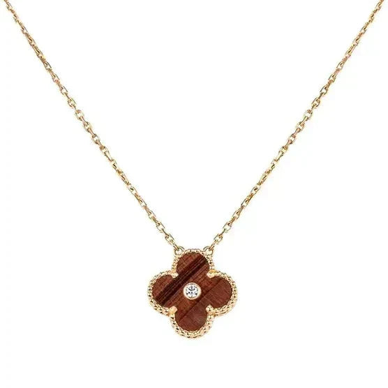 ¡®Glow Jewelry¡¯CLOVER 15MM DIAMOND AND YELLOW TIGER'S EYE AGATE necklace
