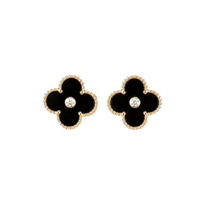 ¡®Glow Jewelry¡¯CLOVER MEDIUM 1 MOTIFS ONYX DIAMANT OHRRINGE