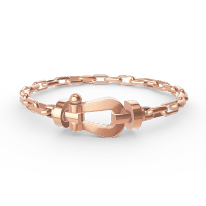 [Glow Jewelry]FORCE LARGE HORSESHOE CLASP  METAL BRACELET