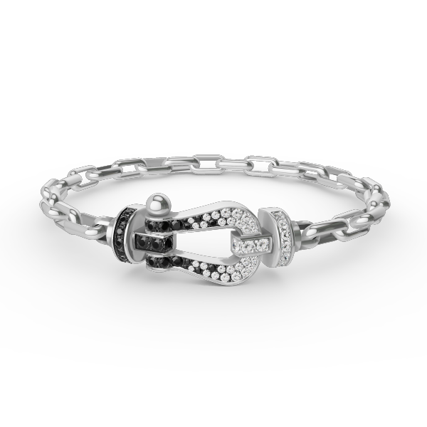 [Glow Jewelry]FORCE LARGE HORSESHOE CLASP  METAL BRACELET