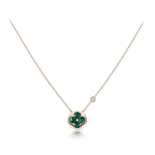 [Glow Jewelry]SUN PEDANT PINK GOLD 1 DIAMOND NECKLACE