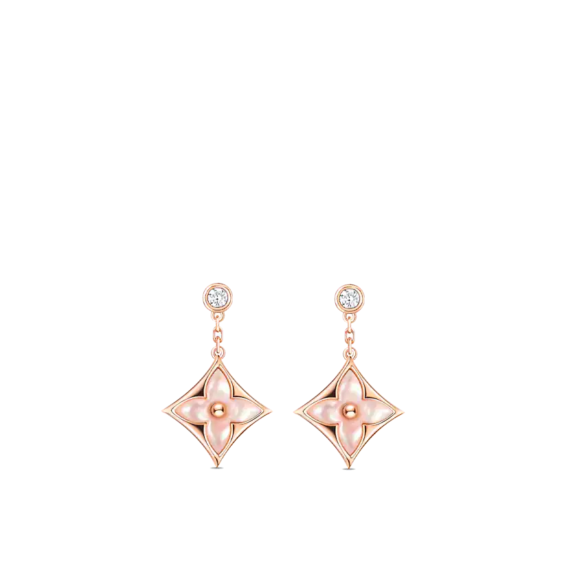 ¡®Glow Jewelry¡¯DOUBLE STAR ROSÉGOLDENE MOP-TROPFENOHRRINGE