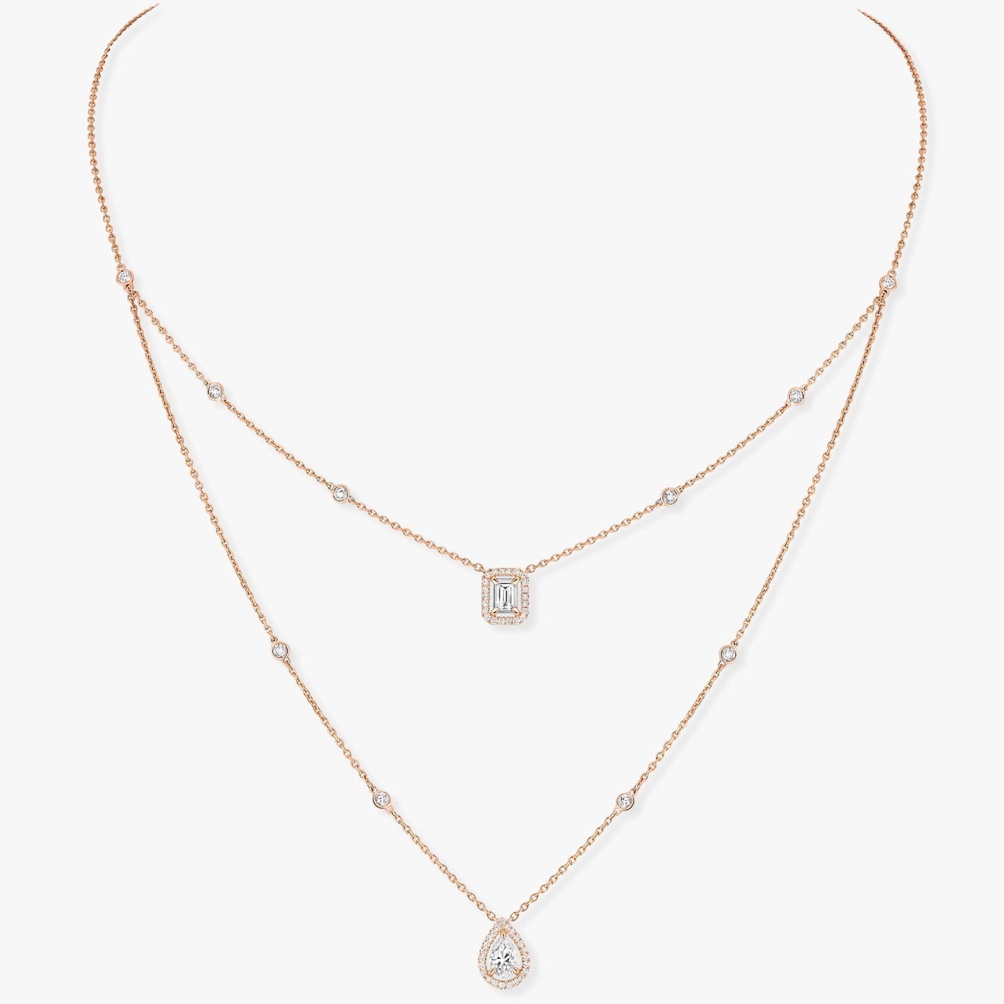 [Glow Jewelry]MY TWIN 2 ROW DIAMOND NECKLACE