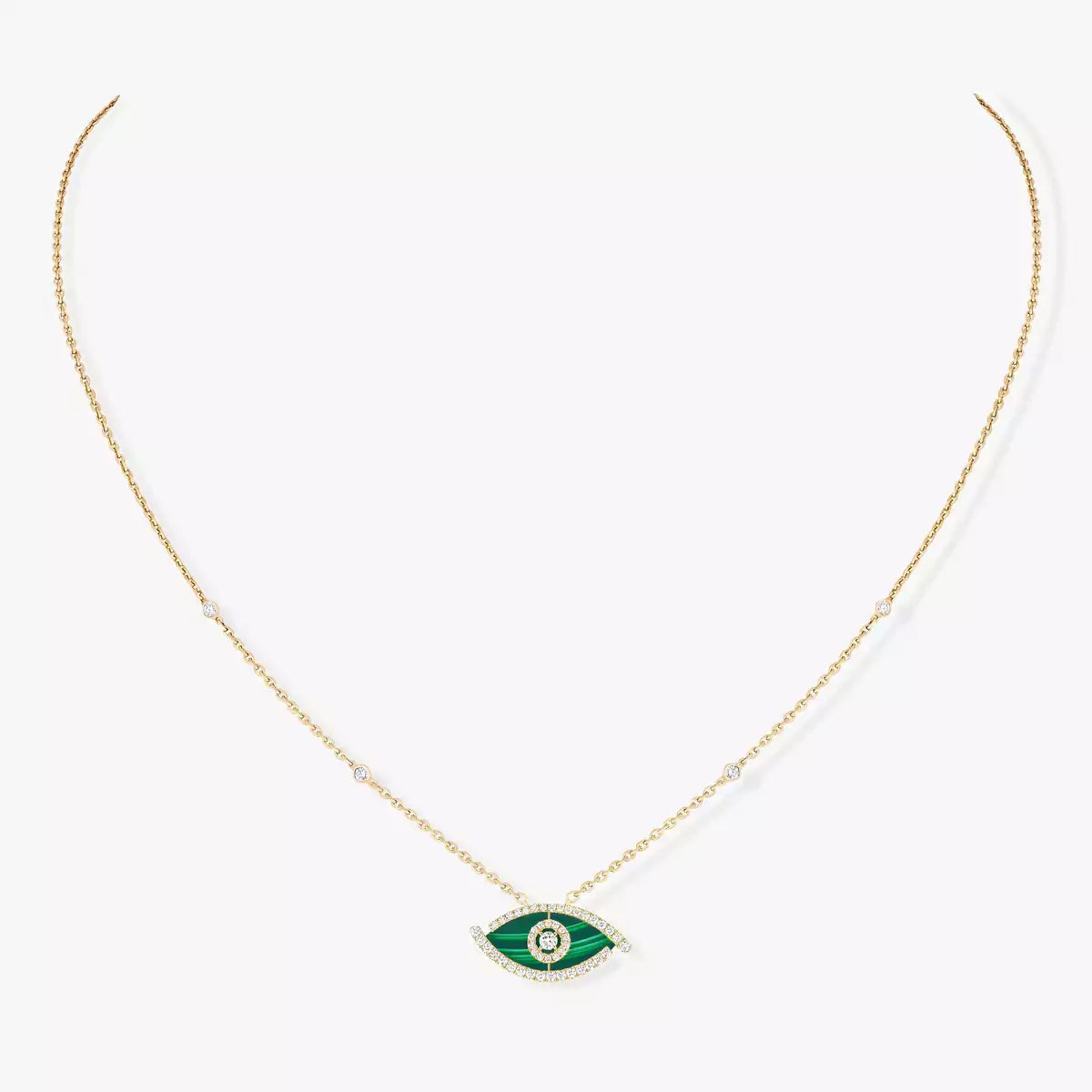 [Glow Jewelry]Lucky Eye Diamond Necklace in Rose Gold and Turquoise