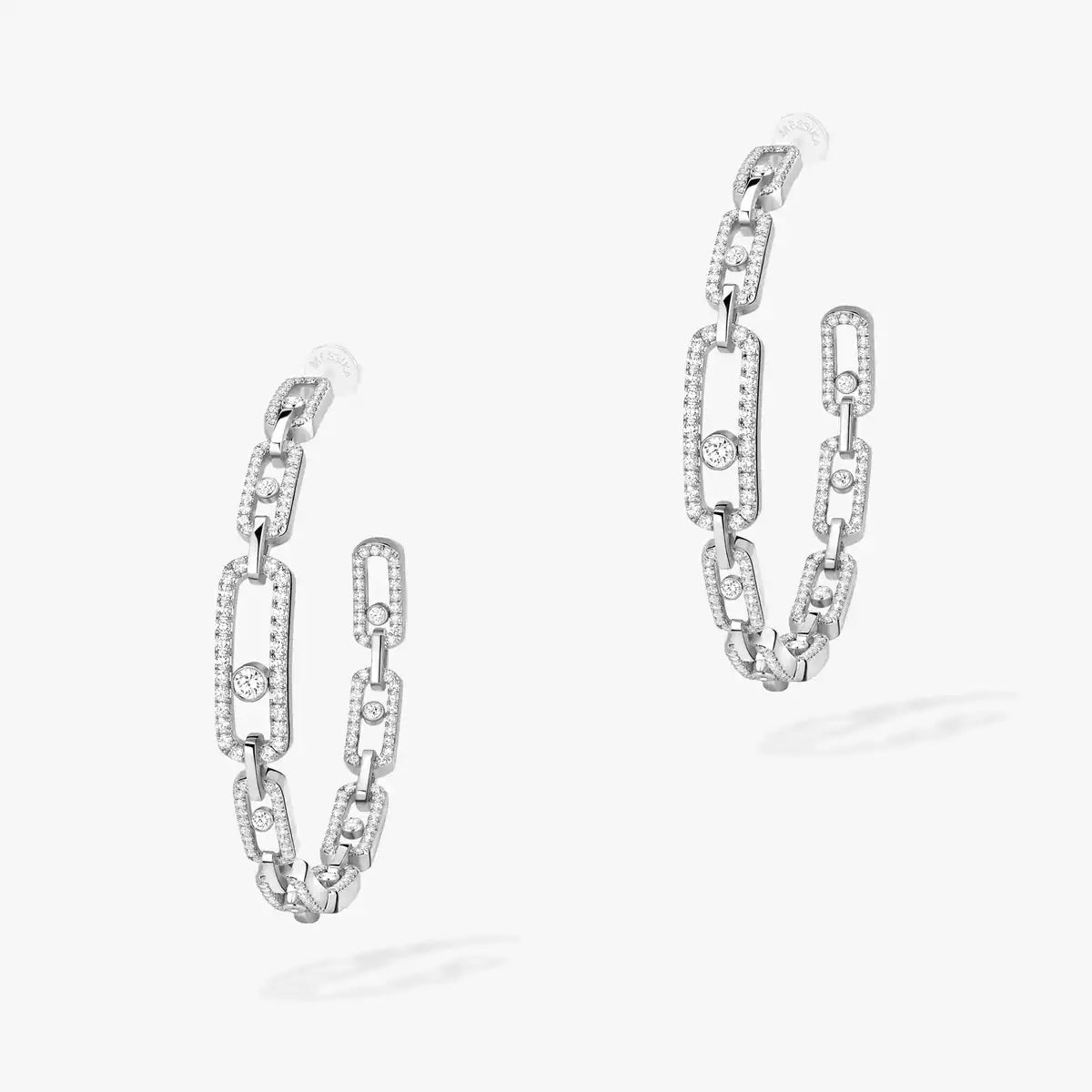[[Glow Jewelry]Move Link Diamond Hoop Earrings