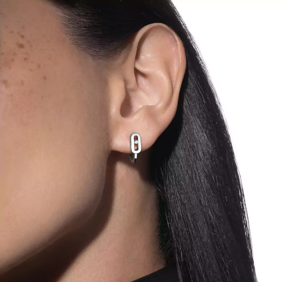 [Glow Jewelry]Diamond Mini Hoop Earrings Move Classique