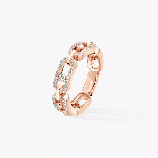 [Glow Jewelry]Move Link Pave_-Set Diamond Ring in Gold