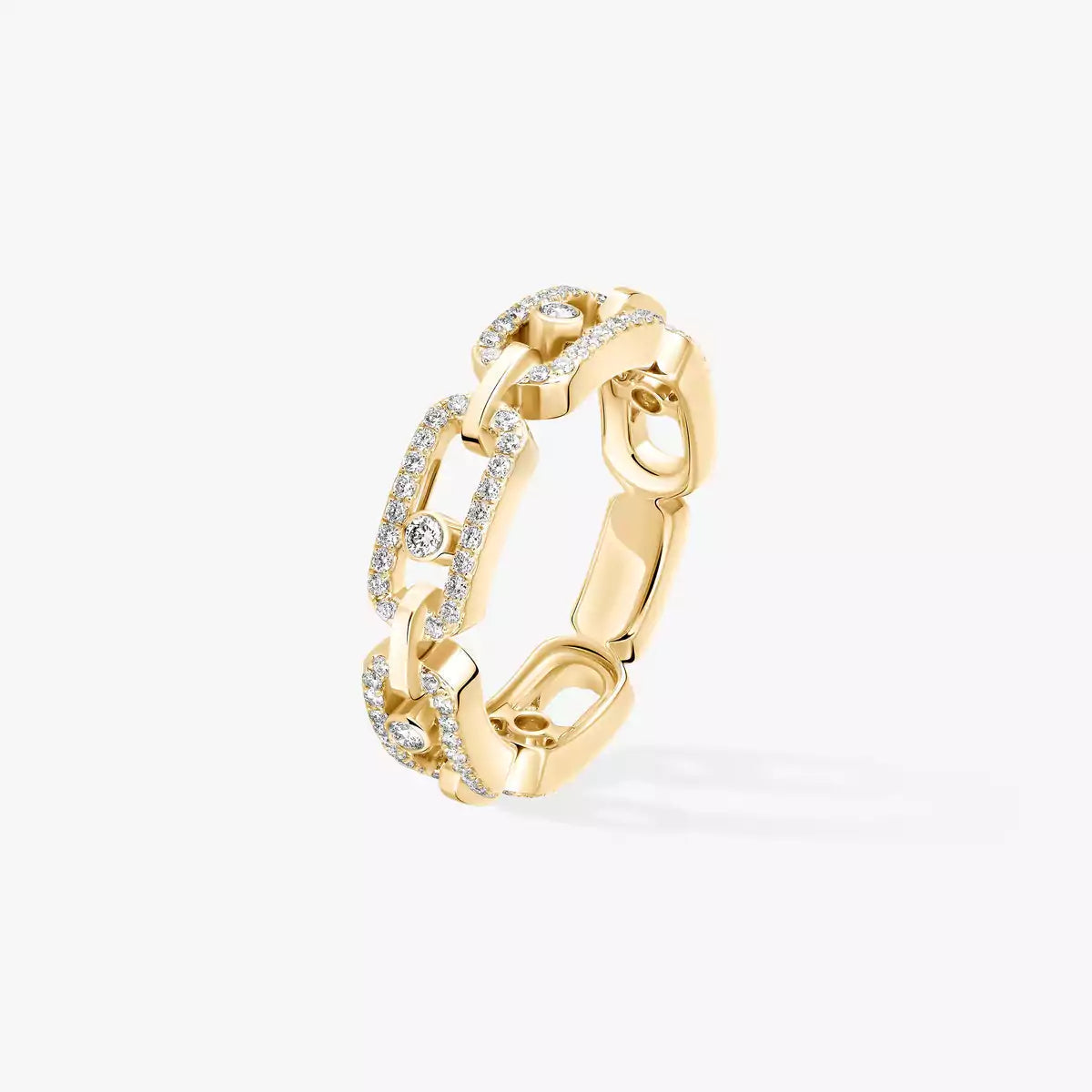 [Glow Jewelry]Move Link Pave_-Set Diamond Ring in Gold