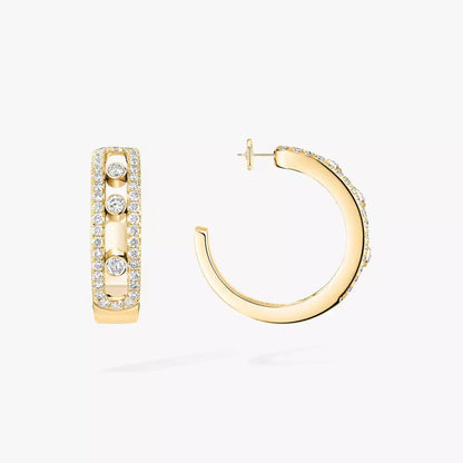 [Glow Jewelry]Diamond Pave_ Hoop Earrings Move